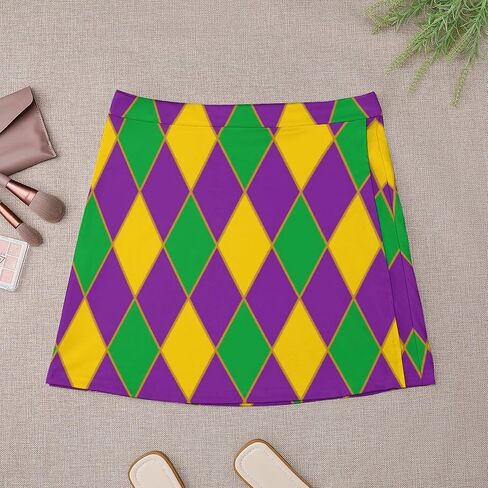 Mardi Gras Short Culottes Culottes Womans Athletic Skorts Golf Golf Visrts Mini Shorts High Ceist Sport Skort in Kuwait
