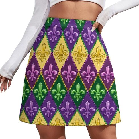 Mardi Gras Short Culottes Culottes Womans Athletic Skorts Golf Golf Visrts Mini Shorts High Ceist Sport Skort in Kuwait