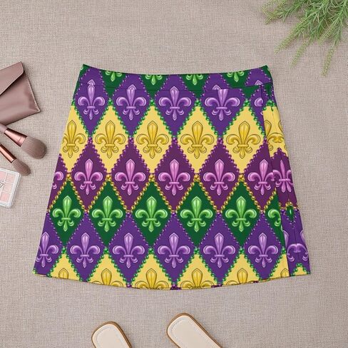 Mardi Gras Short Culottes Culottes Womans Athletic Skorts Golf Golf Visrts Mini Shorts High Ceist Sport Skort in Kuwait