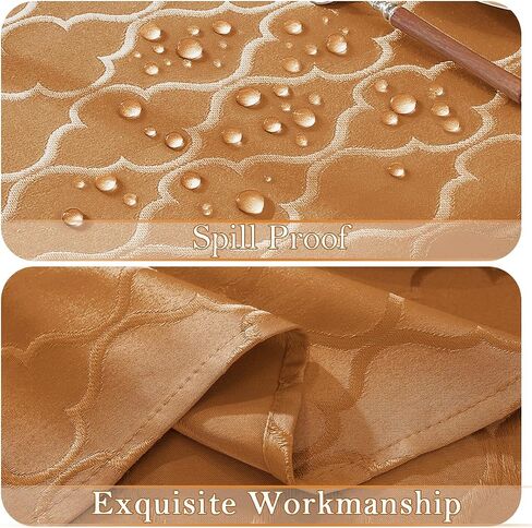 Larponder Tablecloth Rectangle, Jacquard Polyester Table Cloth, Washable and Spill Proof Table Cover for Kitchen Dining Fall Autumn Party Picnic (Rectangle, 52" x 70", Brown) in Saudi Arabia