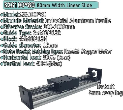 80-150mm Width Linear Guide Table Double Rail Sliding Table X-Y-Z Axis Ball Screw Linear Stage Mobile Table SFU SFU1605/1610(SXG100-80) in Kuwait