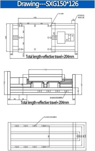 80-150mm Width Linear Guide Table Double Rail Sliding Table X-Y-Z Axis Ball Screw Linear Stage Mobile Table SFU SFU1605/1610(SXG100-80) in Kuwait