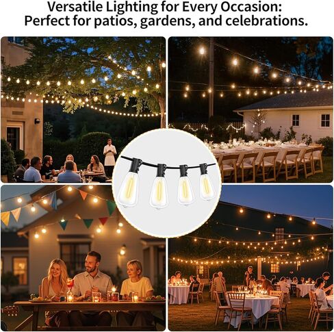 10Pack ST38 LED Outdoor String Light Light Plusts ، Shatterproof & Weatherproof Vintage Edison ، E12 Candelabra Base ، 2700K Whate White ، 7W Equiv. (0.6W توفير الطاقة) in Saudi Arabia