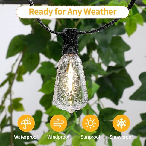 10Pack ST38 LED Outdoor String Light Light Plusts ، Shatterproof & Weatherproof Vintage Edison ، E12 Candelabra Base ، 2700K Whate White ، 7W Equiv. (0.6W توفير الطاقة) in Saudi Arabia