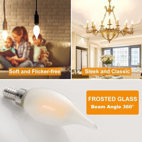 مصابيح LED الثريا LED ، 4W (ما يعادلها 40 واط) قابلة لل dimmable c11 glass ، 450 لومين ، 2700 كيل in Kuwait