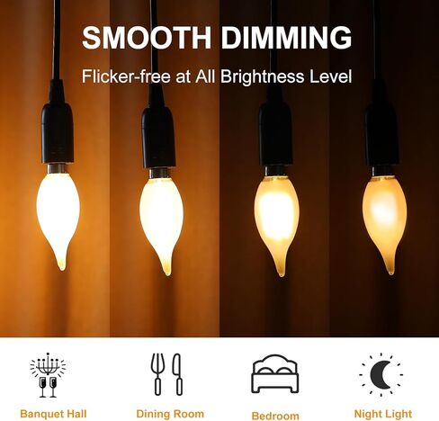 مصابيح LED الثريا LED ، 4W (ما يعادلها 40 واط) قابلة لل dimmable c11 glass ، 450 لومين ، 2700 كيل in Kuwait