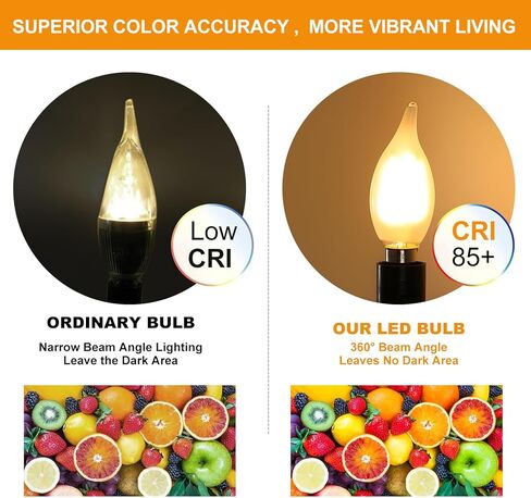 مصابيح LED الثريا LED ، 4W (ما يعادلها 40 واط) قابلة لل dimmable c11 glass ، 450 لومين ، 2700 كيل in Kuwait
