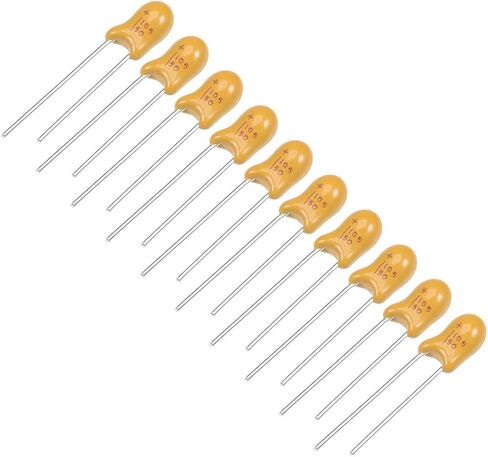 uxcell 1uF Tantalum Capacitor, 50V 2 Pin Yellow Radial Electrolytic Capacitor Dipped Tantalum Bead Capacitors 10pcs in Saudi Arabia