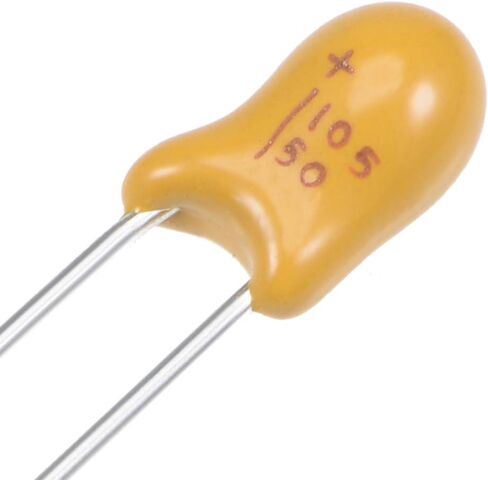 uxcell 1uF Tantalum Capacitor, 50V 2 Pin Yellow Radial Electrolytic Capacitor Dipped Tantalum Bead Capacitors 10pcs in Saudi Arabia