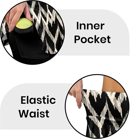 Skirted Leggings for Women Athletic Tennis Skirt Capri Leggings with Pockets in Saudi Arabia