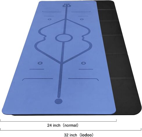 حصيرة اليوغا القابلة للطي 72 "L x 32" W × 0.32 بوصة إضافية سميكة وذات حصيرة اليوغا القابلة للطي للسفر مع كيس حمل قماش ، حصيرة تمرينات TPE غير المنقولة in Kuwait