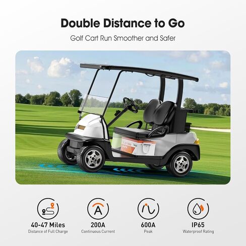 36V (38.4V) 100ah LifePo4 Lithium Golf Cart Battery ، Bemined-In 200A BMS ، مجموعة ترقية كاملة مع الشاحن ، شاشة LCD ، محول الجهد ، حزام والتطبيق 5000+ ، 5000 دورة. in Saudi Arabia