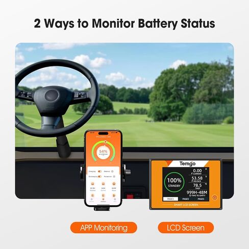 36V (38.4V) 100ah LifePo4 Lithium Golf Cart Battery ، Bemined-In 200A BMS ، مجموعة ترقية كاملة مع الشاحن ، شاشة LCD ، محول الجهد ، حزام والتطبيق 5000+ ، 5000 دورة. in Saudi Arabia