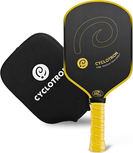 cyclotron T700 Carbon Fiber Pickleball Paddle, 7.3oz - Ultra Lightweight, 16MM Polypropylene Honeycomb Core, High Grit & Spin, Ideal for Beginner and Skilled Players, Comes with a Cover in Saudi Arabia