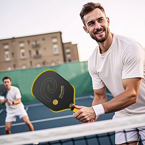 cyclotron T700 Carbon Fiber Pickleball Paddle, 7.3oz - Ultra Lightweight, 16MM Polypropylene Honeycomb Core, High Grit & Spin, Ideal for Beginner and Skilled Players, Comes with a Cover in Saudi Arabia