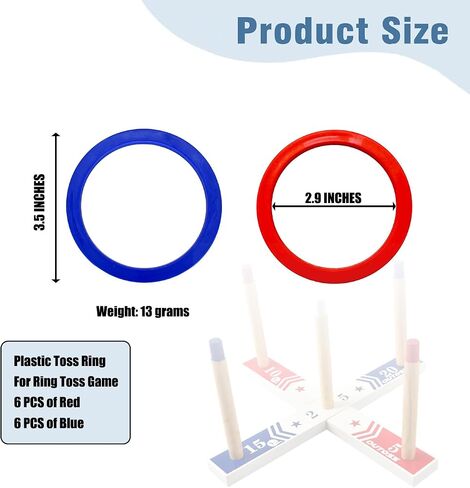OUTOSS-Plastic Toss Ring Replacement Parts for Ring&Hoop Toss Game-Soft TPR Material,12-Packs with Two Colors-Durable&Family-Friendly for Indoor/Outdoor Fun in Saudi Arabia