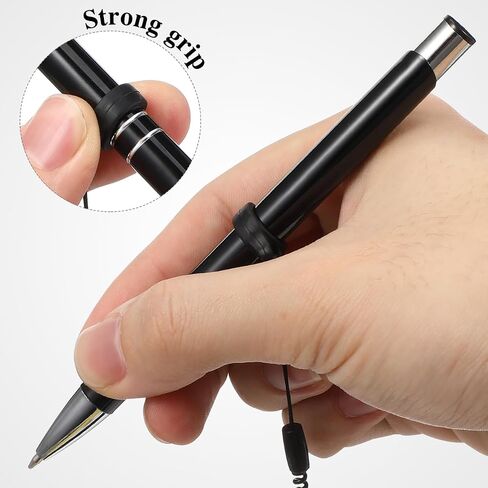 NUOBESTY 8Pcs Elastic Stylus Pens Lanyard with Retractable Spring Coils, Anti-Lost Plastic Tethers Straps for Touchscreen Pens, Adjustable Safety Cord for Tablets and Phones, Black in Saudi Arabia