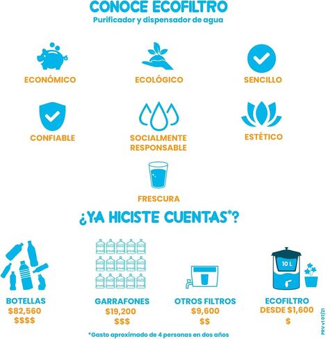 ECOFILTRO - موزع ومرشح كبير 7.9 جالون Mazari الصديق للبولي بروبيلين ومرشح مع الفحم المنشط (أسود) in Saudi Arabia