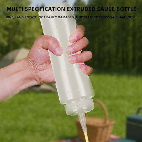 24 OZ Kitchen Foodservice Condiment Squeeze Bottles for Sauces,with Twist Top Cap,Leak Proof,Mustard, Syrup, Sauces, Dressing, Oil,Ketchup, BPA FREE Plastic (white, 2) in Saudi Arabia
