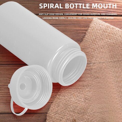24 OZ Kitchen Foodservice Condiment Squeeze Bottles for Sauces,with Twist Top Cap,Leak Proof,Mustard, Syrup, Sauces, Dressing, Oil,Ketchup, BPA FREE Plastic (white, 2) in Saudi Arabia