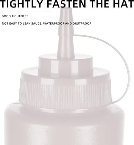 24 OZ Kitchen Foodservice Condiment Squeeze Bottles for Sauces,with Twist Top Cap,Leak Proof,Mustard, Syrup, Sauces, Dressing, Oil,Ketchup, BPA FREE Plastic (white, 2) in Saudi Arabia