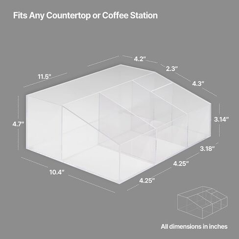 Coffee Bar Organizer Countertop,Wood Caddy with Compartments for Pods,Black in Kuwait