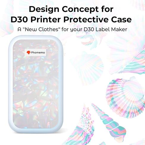 Phomemo D30 Label Maker Case - Holographic Silicone Cover, Shockproof & Anti-Scratch, Soft Grip, Protective & Decorative Shell for D30 Mini Bluetooth Label Printer (Case Only) in Saudi Arabia