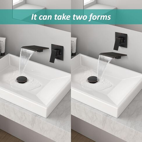 Aolemi Tub Faucet Waterfall Bathtub Faucets Wall Mount Tub Filler Bathroom Sink Single Handle with High Flow Spout Rough-in Valve Included Oil Rubbed Bronze in Saudi Arabia