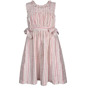 Bonnie Jean Girls 4-16 Smocked Bodice Tie Waist Seersucker Stripe Dress