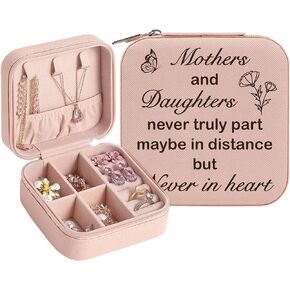 Mothers Day Gifts for Mom from Daughter, Travel Jewelry Case Mother Daughter Gift, Mom Gifts from Daughters, Moms Birthday Gift Ideas for Mother Mama Women Presents