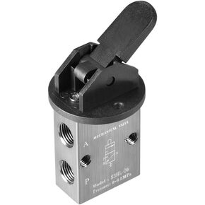 uxcell 2 Position 3 Way 1/8" PT Manual Hand Pull Pneumatic Solenoid Mechanical Valve,S3HL-06