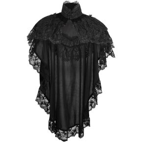 Daisy corsets Women's Tapered Black Velvet & Lace Capelet, One Size