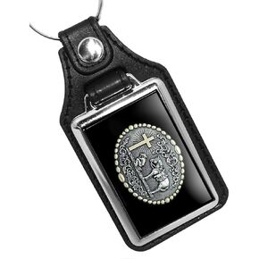 الصلاة كاوبوي راكع مع الحصان المفاتيح مفتاح حامل فو الجلود حلقة رئيسية للرجال الثقيلة سيارة كيرينغ للرجال والنساء in Kuwait