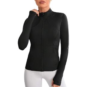 سترات رياضية نسائية SweatyRocks بسحاب وأكمام طويلة ورقبة وهمية للتمارين الرياضية واليوجا مع جيوب