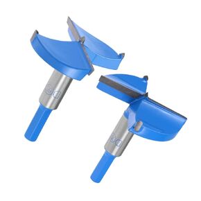 uxcell 65mm & 70mm Forstner Drill Bits Set, Tungsten Carbide Wood Hole Saw Auger Opener, Woodworking Hinge Hole Drilling Boring Bit Cutter (Blue, Gray)