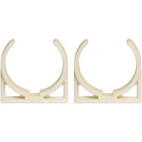 2" Clip Bracket, hold metal base and 2" wide inline filter, set of 2. Color: white