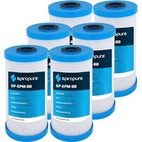 SpiroPure SP-CBR2-5 5x2.5 0.5 Micron NSF Certified Coconut Shell Carbon Block Water Filter Cartridge CBC-5 155169-43 (Case of 24)