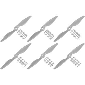 MECCANIXITY 6Pcs 7x5 Inch Propeller RC Propellers 2-Vane Blades Props Gray with Adapter Rings for RC Airplane Aircraft Prop Replacement