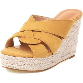 SO SIMPOK Women's Strappy Espadrille Platform Wedge Sandals Ankle Strap Concise Fashion Summer Beach Sandal Shoes