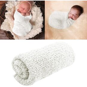 DOERDO Long Ripple Wrap Newborn Baby Stretch Wrap DIY Newborn Photography Wrap Baby Photo Props, Beige