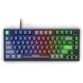 nerdytec CYKEY - Mechanical Gaming Keyboard with RGB Backlit, Wired TKL Layout with Hot-Swappable Switches and Multi-Control Knob, 75% Compact Design, for PC and Laptop Windows/Mac, with QMK/VIA