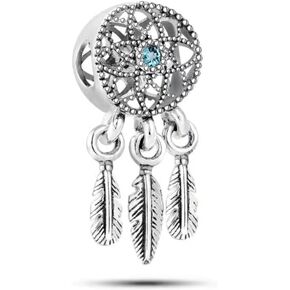 Dreamcatcher Dangle Charm for Bracelets Necklaces Pendants Compatible with Pandora Charms Bracelets Dream Catcher for Women Girls
