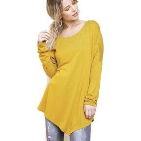 Umgee Women's Asymmetrical Long Sleeve Top