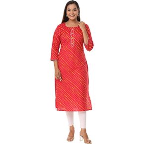Vihaan Impex Leheriya Printed Casual Kurta Women Kurti Multicolor Tunic Top for Women