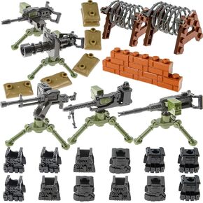 Guns-Weapon-Packs for Major Brand Building Block, Vest-Barricade Modern Army Equipment Set for Bricks-Soldier Minifigures WW2 Military Bases Rangers Ammo.