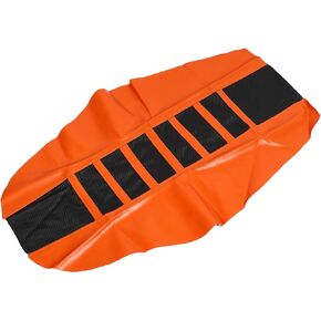 X AUTOHAUX Universal Motorcycle Dirt Bike Faux Leather Soft Seat Cover Anti Slip Seat Cushion Green Black