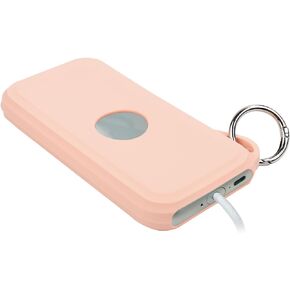 Battery Case Compatible with Apple Vision Pro, Protective Battery Cover with Ring Battery Bag Holder Silicone Battery Carrying/Travel Case Accessories for Vision Pro Battery(Pink)