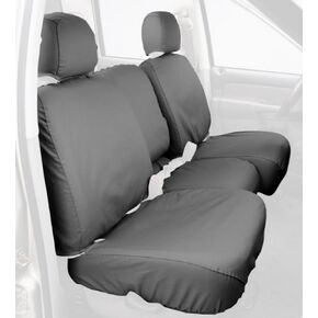 Covercraft SS3305PCCH Custom-Fit Front Bench SeatSaver Seat Covers - Polycotton Fabric, Charcoal Black