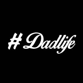 #Dadlife dads Decal Vinyl Sticker Makarios LLC |Cars Trucks Vans Walls Laptop MKR| White |5.5 x 2.5|MKR314