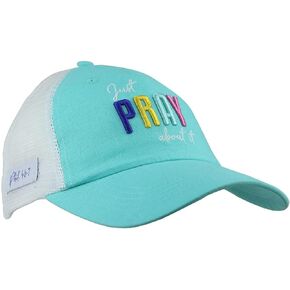 Grace & Truth Just Pray About It, Blue One Size Fits Most Cotton/Polyester Baseball Hat Cap for Outdoor Activities